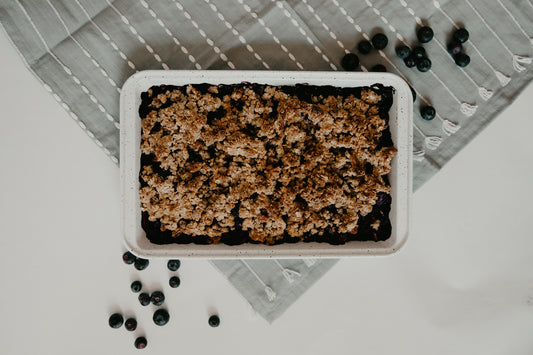 Healthy and Easy Blueberry Vanilla Crisp Dessert Gluten-free Dairy-free refined sugar-free 